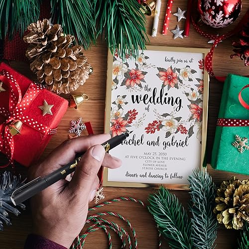 Miniatura 5 de Juego de caligrafía de 8 tamaños – Marcadores de caligrafía, bolígrafos de tinta de archivo negros para letras a mano, dibujo artístico y álbumes de