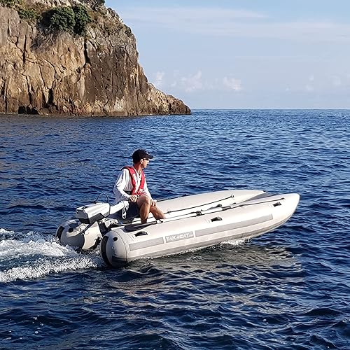 Miniatura 4 de 300LX - Bote inflable para 4 personas, diseño de arco abierto ultraportátil, 9.8 ft, gris