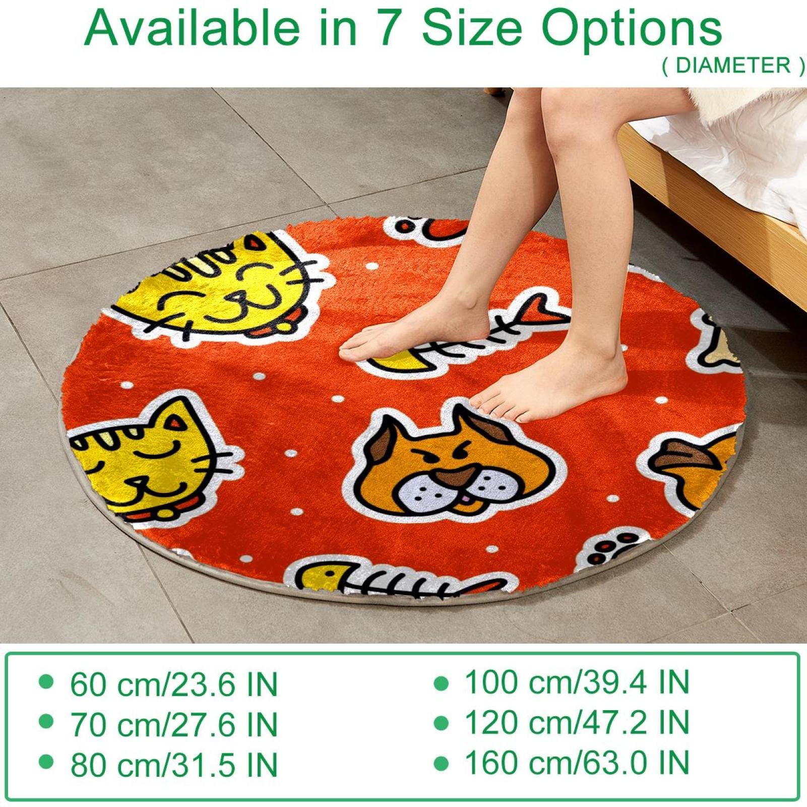 Tapis moelleux personnalisé en fausse fourrure pour chat et chien Orange