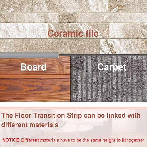 Vista 3 de Floor Transition Strip Rubber Threshold Strip Floor Cover Strips Self Adhesive Vinyl Floor Flat Divider Strip Carpet to Tile Transition Strip Carpet