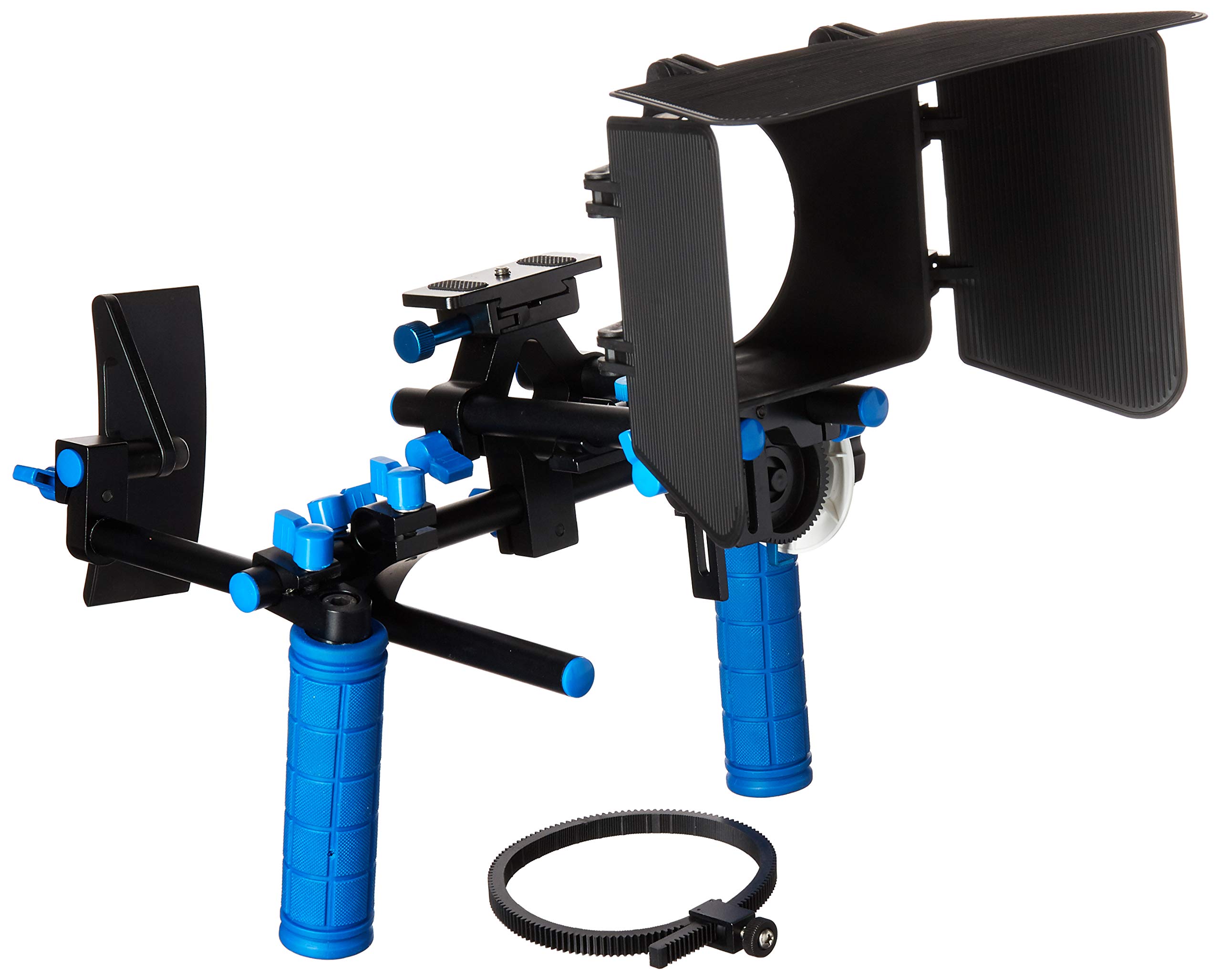 CowboyStudioCamcorder DSLR Shoulder Mount Rig Support 2 Hand & Follow Focus & Matte Box for DSLR Canon Nikon Sony, RL-00IISet