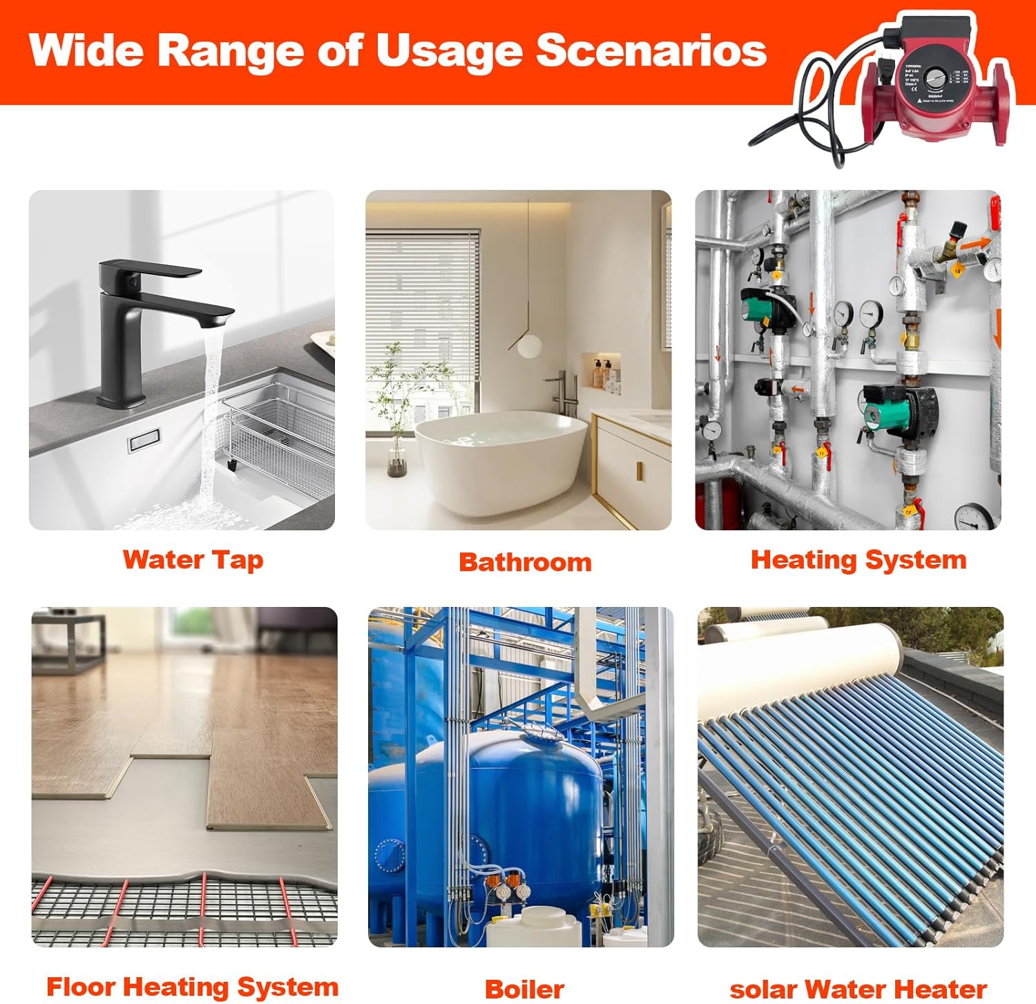 52722512 UPS26-99FC Water Circulator Pump 115V 1/6HP 3-Speed Efficiency for Hydronic and Radiant Heating, Hydronic Heating, Fan Coil Heating Solar and Other System Types