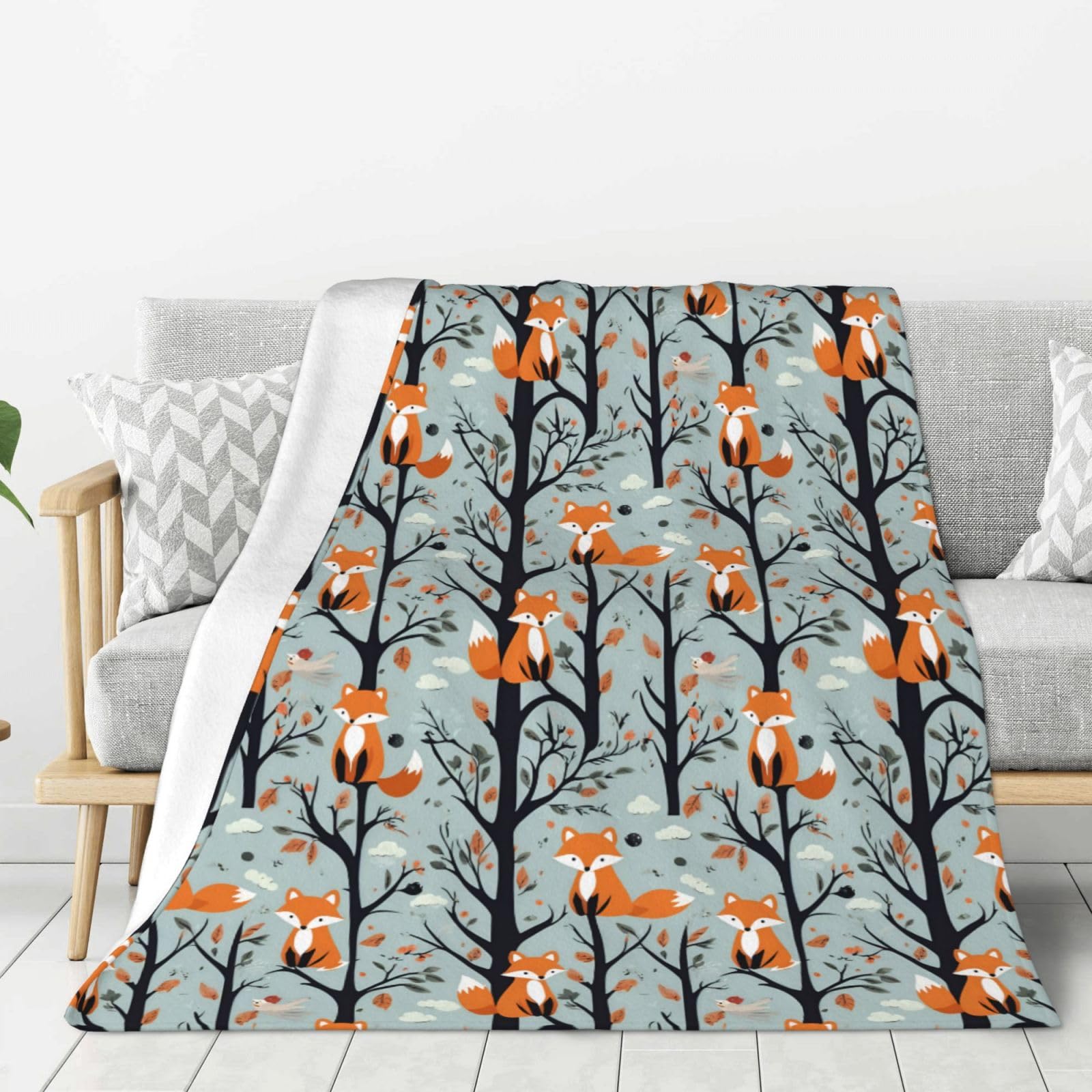 Couverture douce pour lit adulte plaid canapé et camping motif arbre