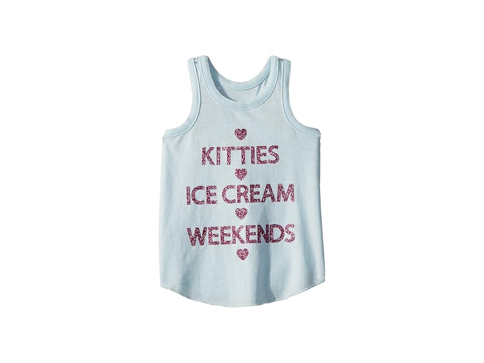 

Chaser Kids Extra Soft Kitties Weekends Tank Top (Toddler/Little Kids) (Blue Sky) Girl's Sleeveless