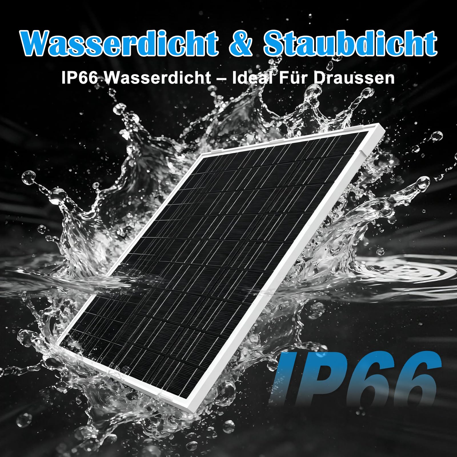 20W/12V Solarpanel mit eingebautem 31200mAh Akku, mit 3m DC5,5x2,1mm Stecker für 3G/4G Überwachungs kameras und Vogel-Fütterungskameras,Vogeltränke Stehend,IP66