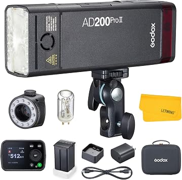 GODOX AD200 Pro II AD200Pro II TTL Pocket Flash Strobe, 200Ws Outdoor Flash