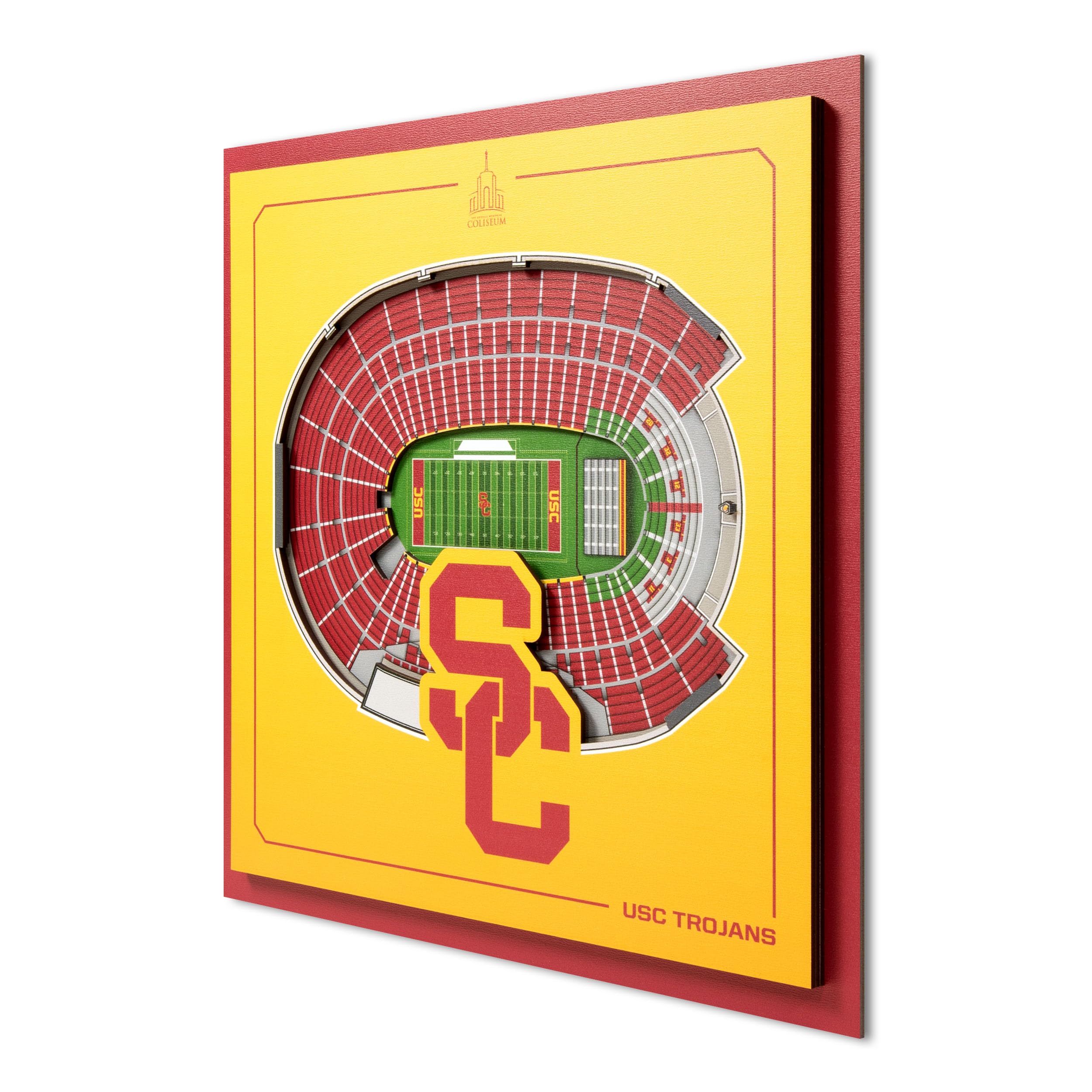 YouTheFan Officially-licensed NCAA Stadium Series 3D Wall Art - multi-layer team stadium replica, detailed sports fan gift, indoor decor