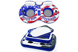 American Flag Inflatable 2 Person Tube with Built-In Cooler
