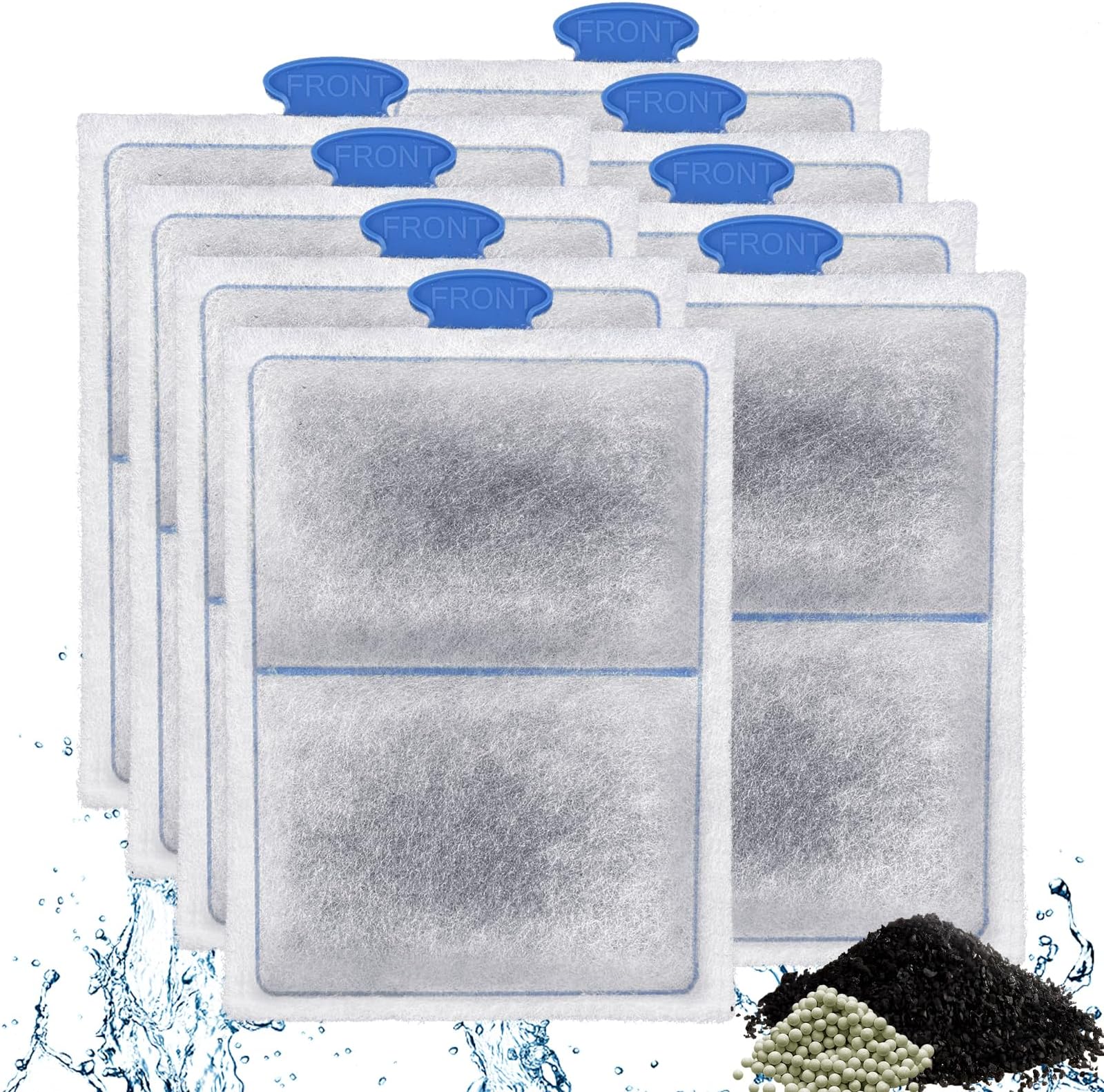 driamor8 Pack Fish Tank Filter Cartridges for Top Fin Silenstream PF-L Filter, Large Carbon Replacement Aquarium Filter Cartridge with Zeolite for TOP FIN PF20, PF30, PF40 and PF75 Power Filters
