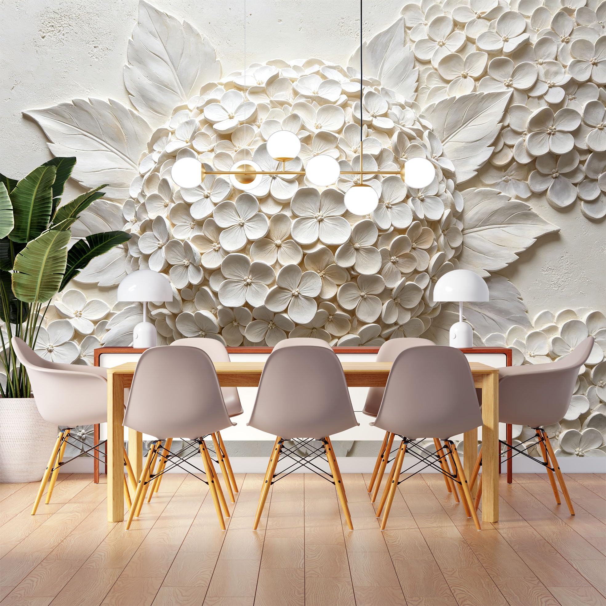 3D płaskorzeźba kwiaty fototapeta warstwowa kwiat kwiaty włóknina tapeta nowoczesna luksusowa rzeźbiarska kwiatowa fototapeta 200 x 140 cm kremowa biel dekoracja ścienna do salonu sypialni cecha