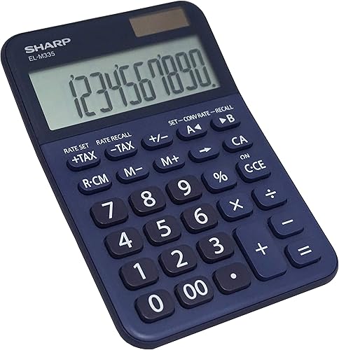 Miniatura 6 de Sharp EL-M335 Calculadora de escritorio extragrande de 10 dígitos con funciones de conversión de moneda, teclas de impuestos, porcentaje y