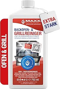 MAXXI CLEAN | Backofen & Grillreiniger - das Original | 750 ml Gel Paste | selbstarbeitender Reiniger und Fettlöser | für Backofen, Herdplatte & Grill | löst hartnäckige Verkrustungen