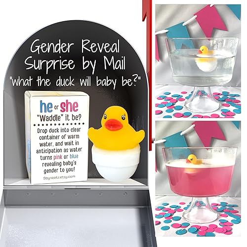 Miniatura 9 de Rubber Duck Gender Reveal Fizzes by mail  Pregnancy Announcement  Gift Box includes Customized Message  for Out Of Town Family and Friends (Waddle