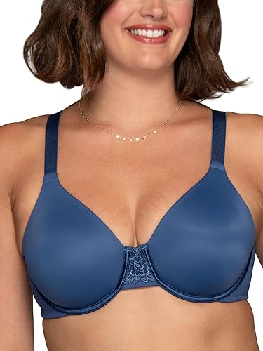 Vanity Fair Women's Beauty Back Smoothing Minimizer Bra, Minimizes Bust Line up to 1.5", Non Padded Cups up to H, Indigo Moon, 38C