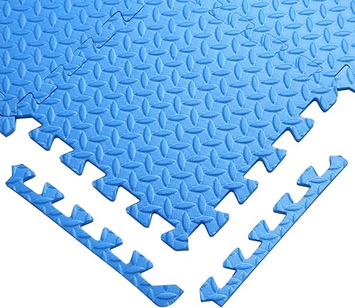 Miniatura 3 de Coolcandy Tapete de juego de espuma para bebé, 16 piezas con tiras de borde, azulejos de piso entrelazados de 4 colores, tapete de piso