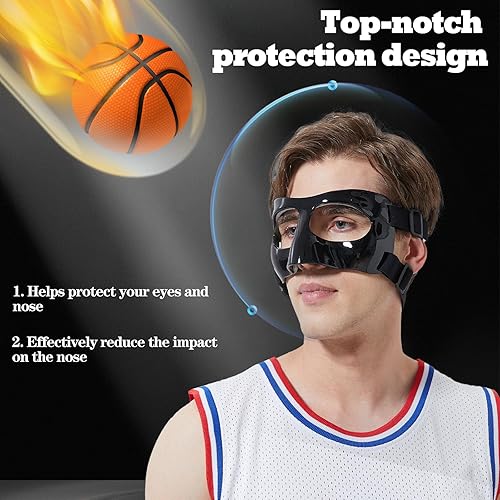 Miniatura 2 de Protector de nariz para nariz rota, ajustable, cubrebocas con relleno, adecuado para adultos y adolescentes, baloncesto, fútbol y otros deportes