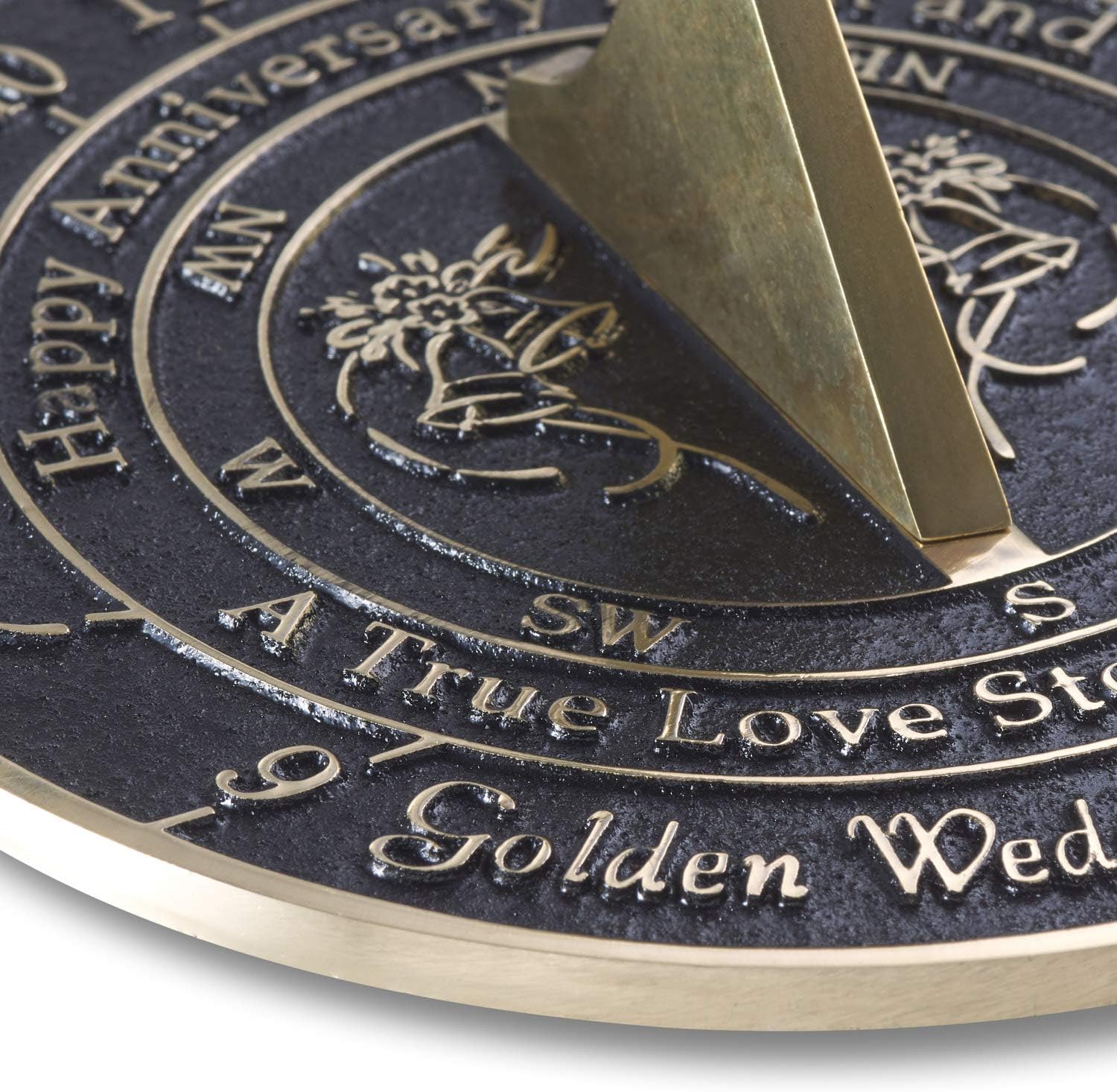The Metal Foundry 50th Golden Wedding Anniversary Sundial Gift For Parents. This Solid Recycled Metal Gift Idea Is A Great Present For Your Parent To Celebrate 50 Years Of Marriage