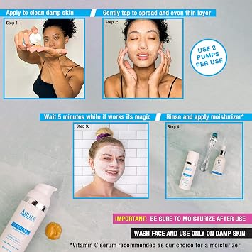 Amire Sparkling Bubble Face Mask. 30 Uses Per Container. Oxygenated Purifying Mask to Tighten Pores, Remove Blackheads, and Brighten Skin. Also Known as a Champagne Firming Facial Mask.