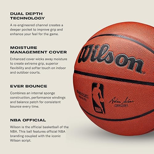 Miniatura 4 de Wilson NBA Authentic IndoorOutdoor Basketballs - Size 3, Size 6 and Size 7