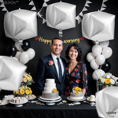 Miniatura 8 de KatchOn, Globos plateados brillantes de 22 pulgadas, paquete de 6 unidades, globos de aluminio plateado, despedida de soltera, globos de cumpleaños