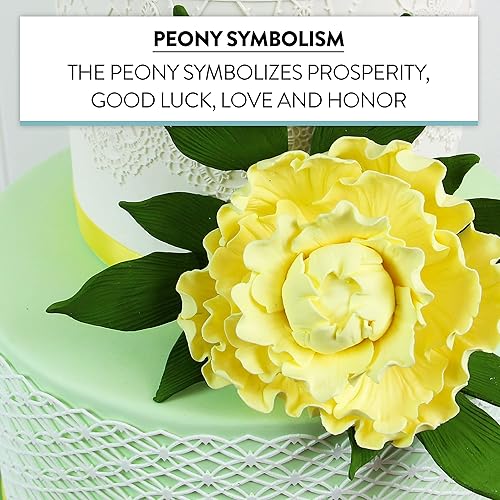 Miniatura 5 de Global Sugar Art y el chef Alan Tetreault - Flores de pasta de goma para tartas - Decoración de peonía amarilla para tartas - Hecho a mano - 1 unidad