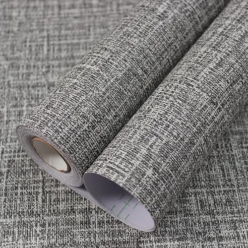 WADILE Papel tapiz adhesivo texturizado para armarios, 23.6 x 118 pulgadas, papel adhesivo texturizado para armarios, papel de pared de lino