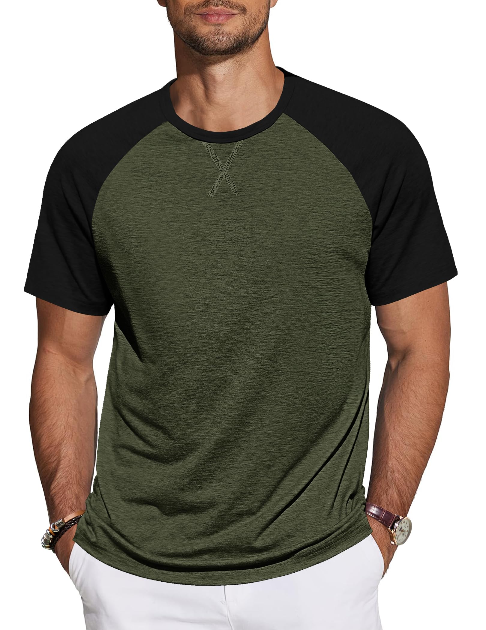 TARAINYA T-Shirt Herren Baumwolle Kurzarm Rundhals Einfarbig Shirts Männer Sommer M-4XL