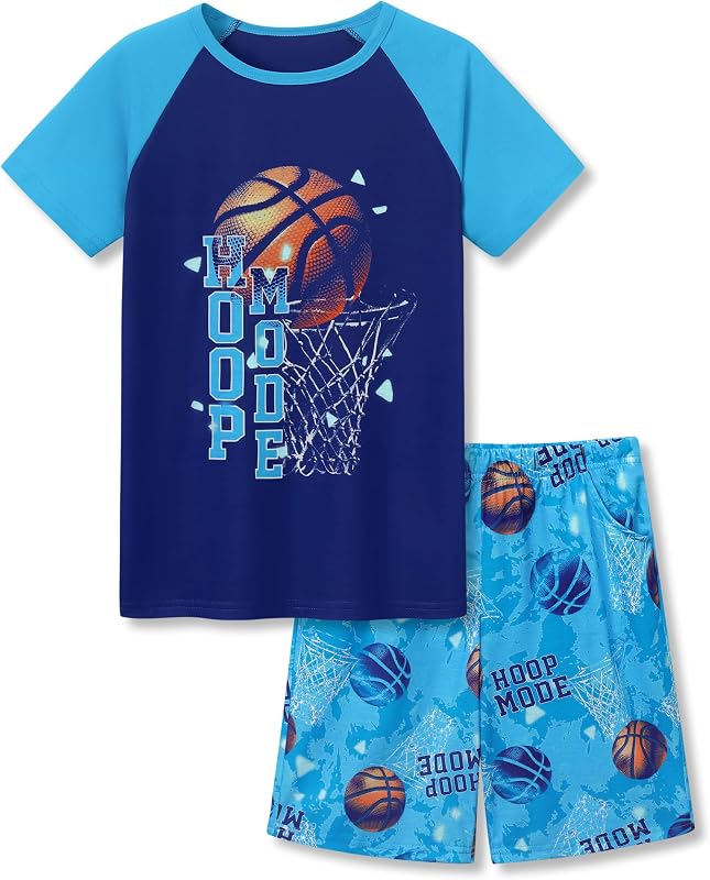 Kids Pajama Set, Short Sleeve Top and Shorts, Size 6-18 | Cozy Feel, Everyday Sleep Comfort, Lounge and Play Wear, Little, Big, Tween, Teen Kids, 2PC Easy Pull-On Fit