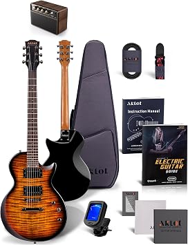 AKLOT Muti-Tone Electric Guitar with Guitar Amp Portable Rechargeable