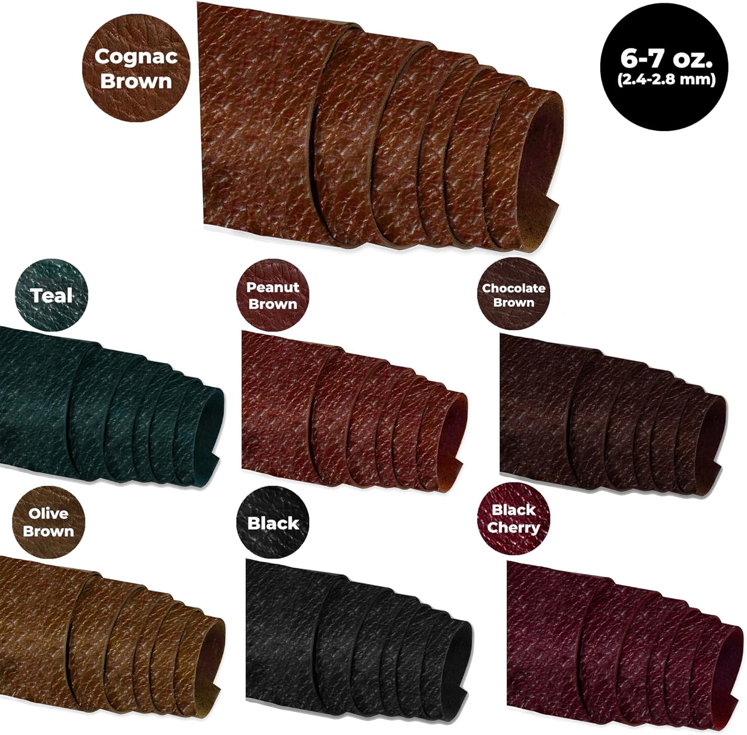 ELW 6-7 oz. (2.4-2.8mm) Peanut Pre-Cut 2.5-4 SQ FT (0.23-0.37m2) | Full Grain Leather Bison Hide Tooling, Carving, Molding, DIY Craft Projects, Bag, Chap, Motorcycle, Shoe, Clothing, Jewelry, Wrapping