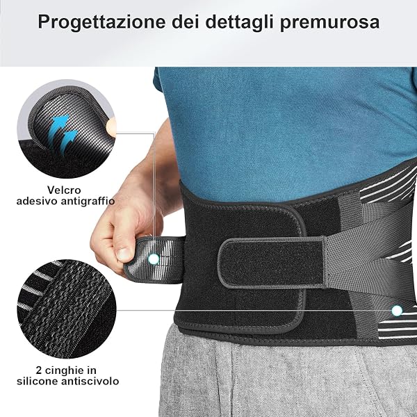 FREETOO Fascia Lombare Posturale, Regolazione della Fascia Schiena per Uomini e Donne, Posturale Cintura Lombare Utilizzare per Sport - 5