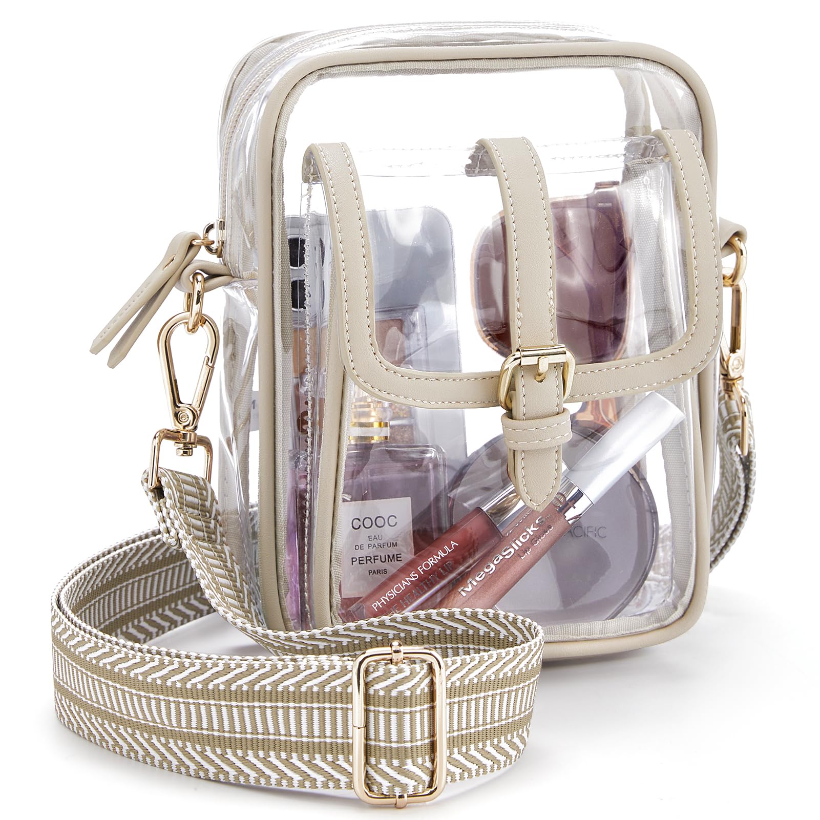 Missnine Clear Bag Stadium Approved PVC Crossbody Purse
