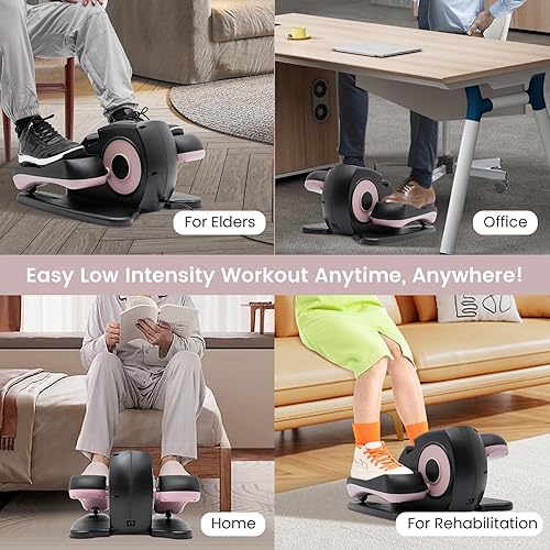 Miniatura 6 de Elíptica debajo del escritorio, ejercitador eléctrico de pedales, mini ejercitador de pedal de pies y piernas con control remoto y monitor de