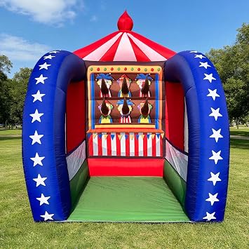 Inflatable Carnival Games 6.56.59FT, Built-in Blower, Quick-Inflate Ring Toss Quick-Inflate Indoor & Outdoor Game for Backyard Parties, Team Challenges & Festival Events