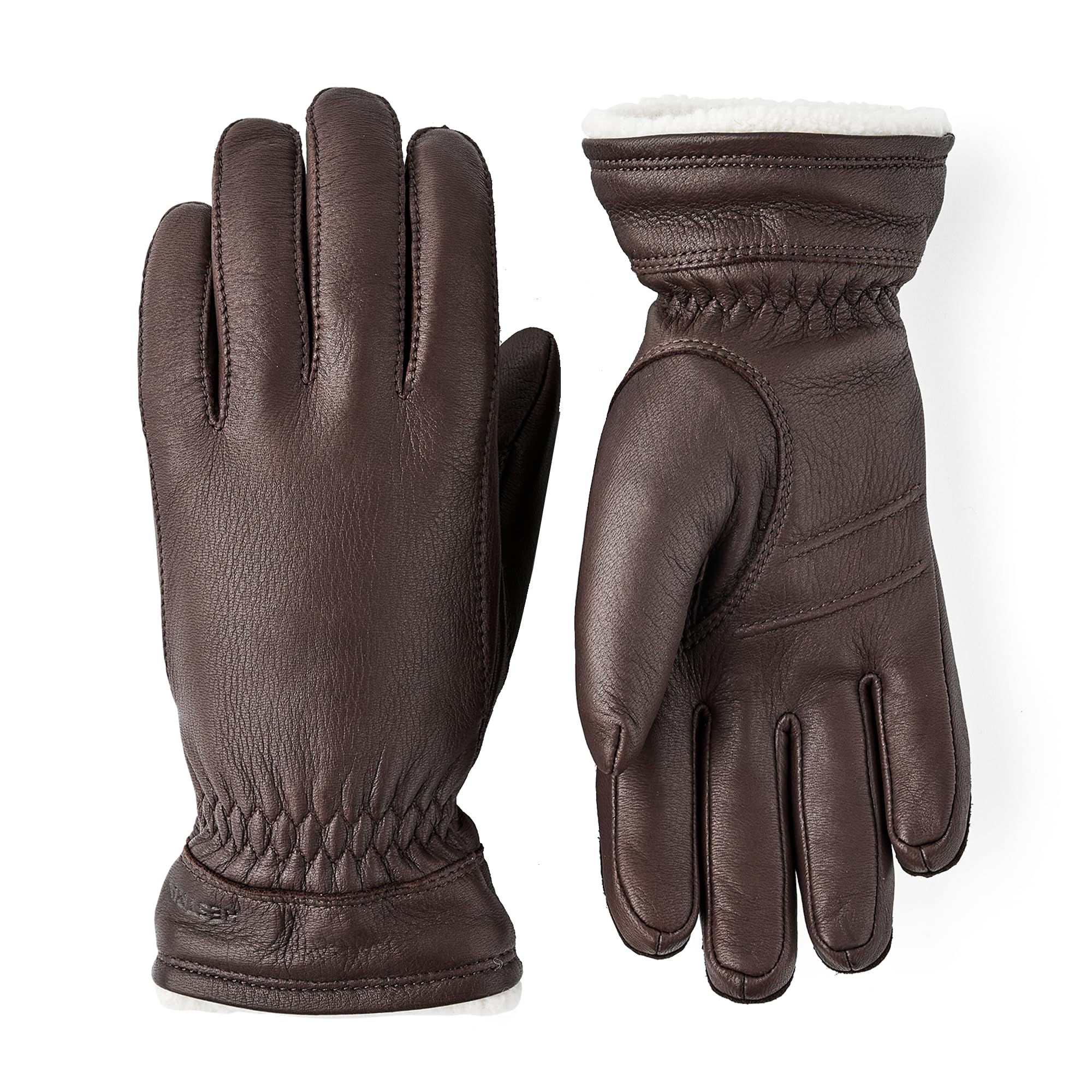 Hestra Women's Dark Brown Buvika Deerskin Gloves - Leather With Lining, Lining Autumn-Winter Winter - 6 Hs