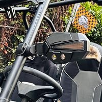 Vista 7 de SUNPIE Espejos para UTV con luces LED intermitentes para barra antivuelco de 1.5 a 2 pulgadas, compatible con Polaris RZR Can-Am Pioneer Talon
