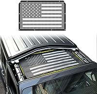 Vista 1 de Parasol de malla con bandera estadounidense, protección UV para Jeep Wrangler JL JLU 2018-2024 y Jeep Gladiator JT 2020-2024