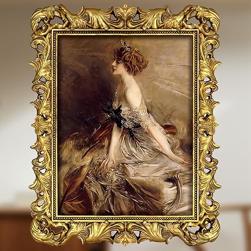 FJXMFRAME Gold 11x14 Picture Frame Vintage Ornate Picture Frames Antique Baroque for Wall Hanging, Fits 11x14 or Matted to 8x10 Photo - Gold - 11x14 inch