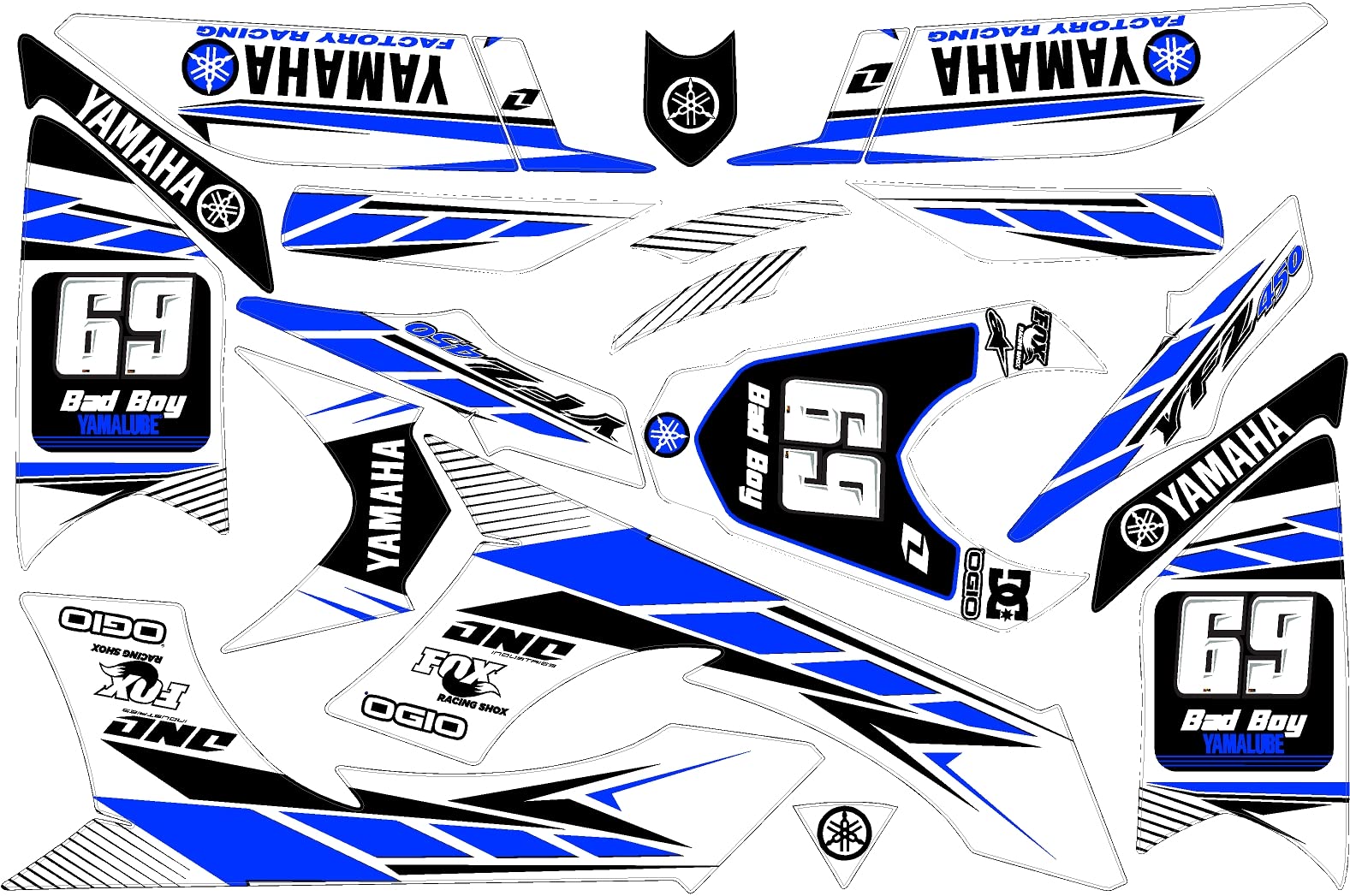 *NEW* Fits YAMAHA YFZ 450 Quad. Years 03-08. Custom MX vinyl Motorcycle Graphic Stickers Kit Decal