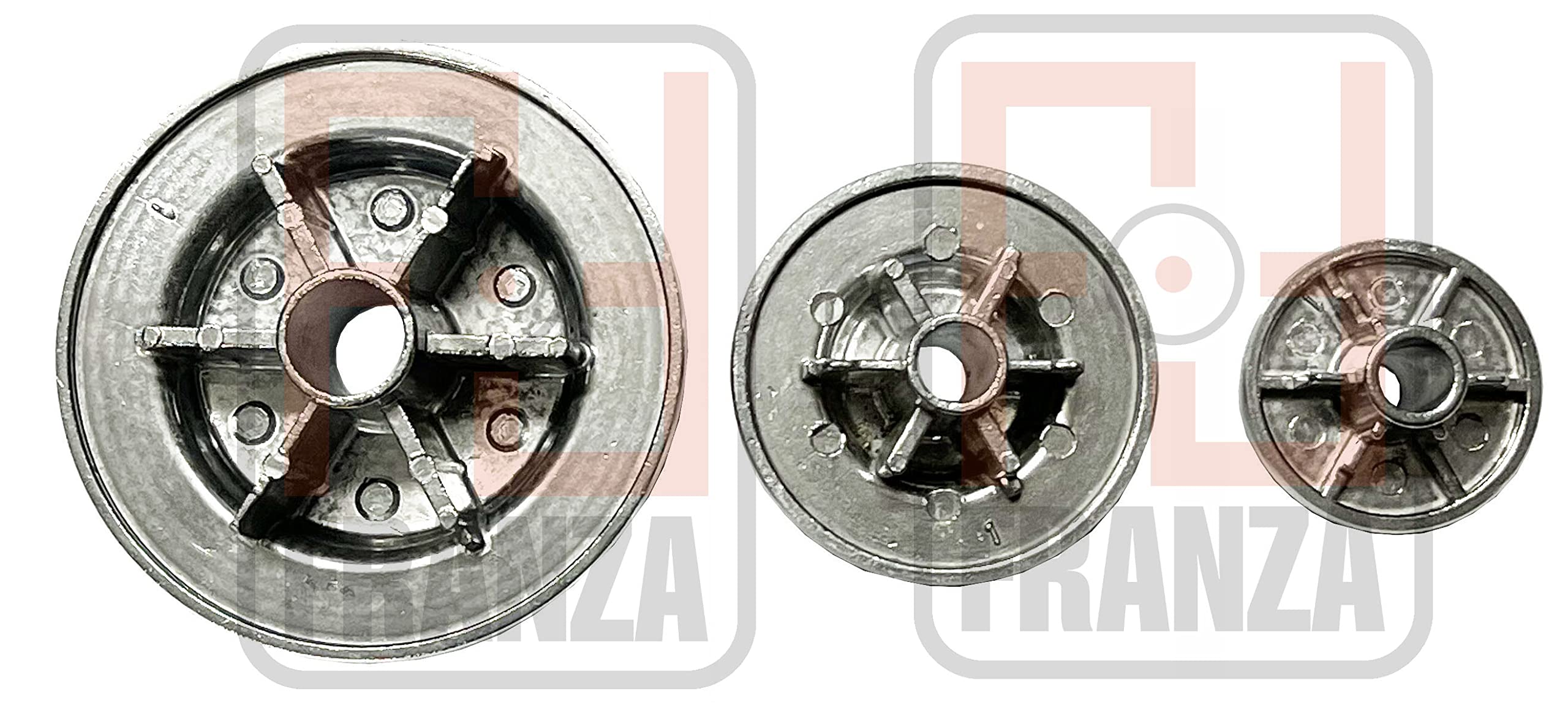 Nardi - Kit 3 bruciatori completi di anelli e piattelli spartifiamma per cucina piano cottura 3 fuochi - Made in Italy - NA05