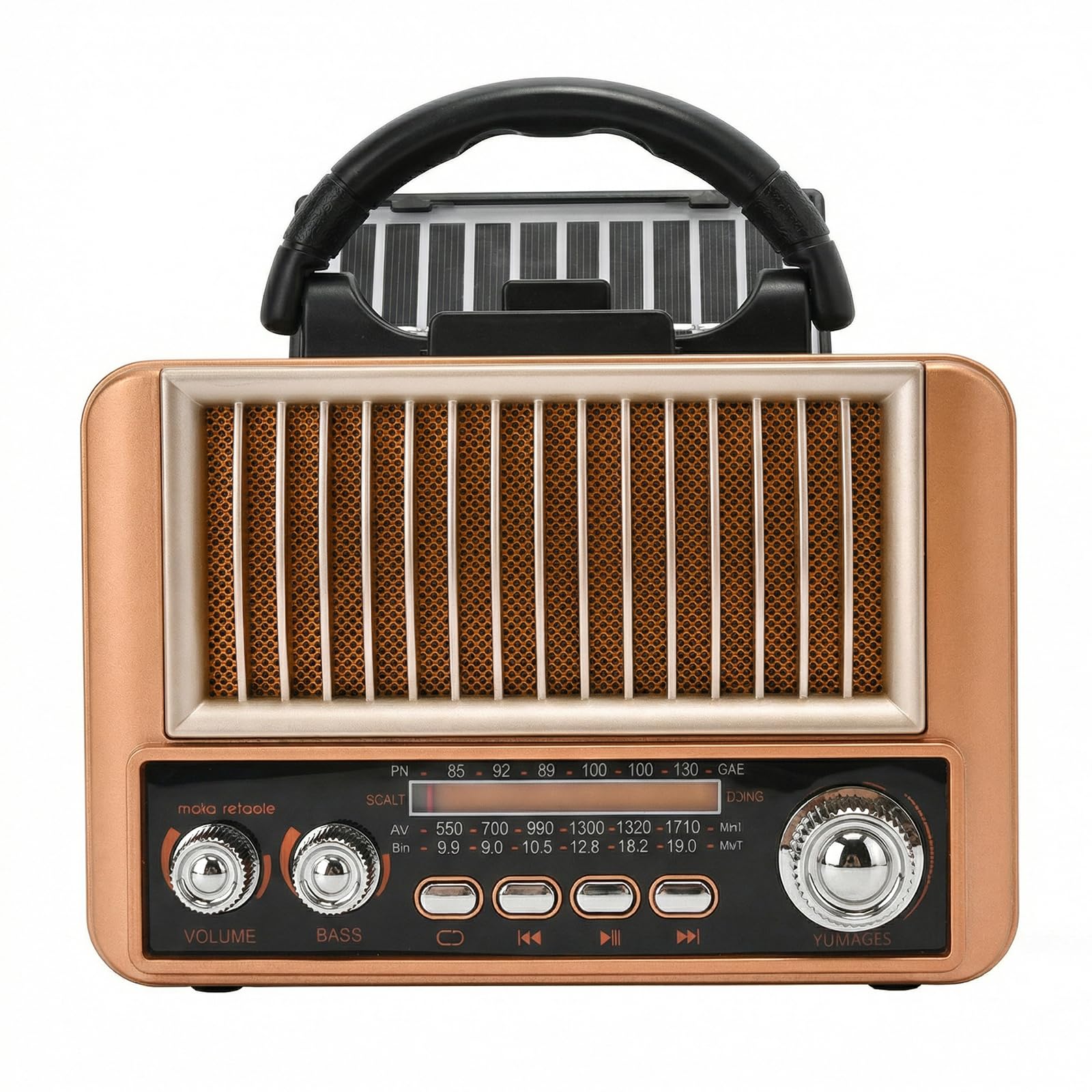 PORFOYO AM/FM/SW Retro Radio mit Bluetooth, Küchenradio Nostalgie Radio Klein, Kofferradio Transistorradio Mit Solarpanel, Vintage Radios Büro Handyständer, Unterstützt USB/TF/AUX Funktion