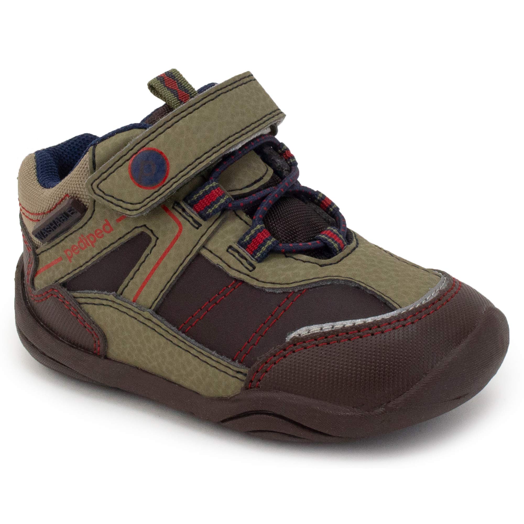 pediped Baby-Boy's Max First Walker Shoe, Mud, 20 Child EU Toddler (5 US)