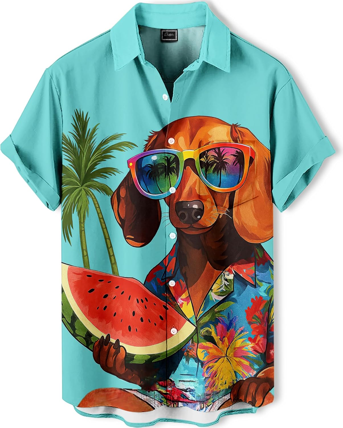 Men's Hawaiian Shirt Button Down Funny Printed Casual Short Sleeve Summer Beach Party BBQ Shirts