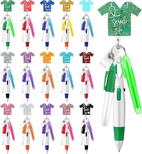 El juego de 60 bolígrafos de enfermera incluye 15 bolígrafos de enfermera, 15 marcadores y 15 bolígrafos retráctiles con 15 carretes de insignia,