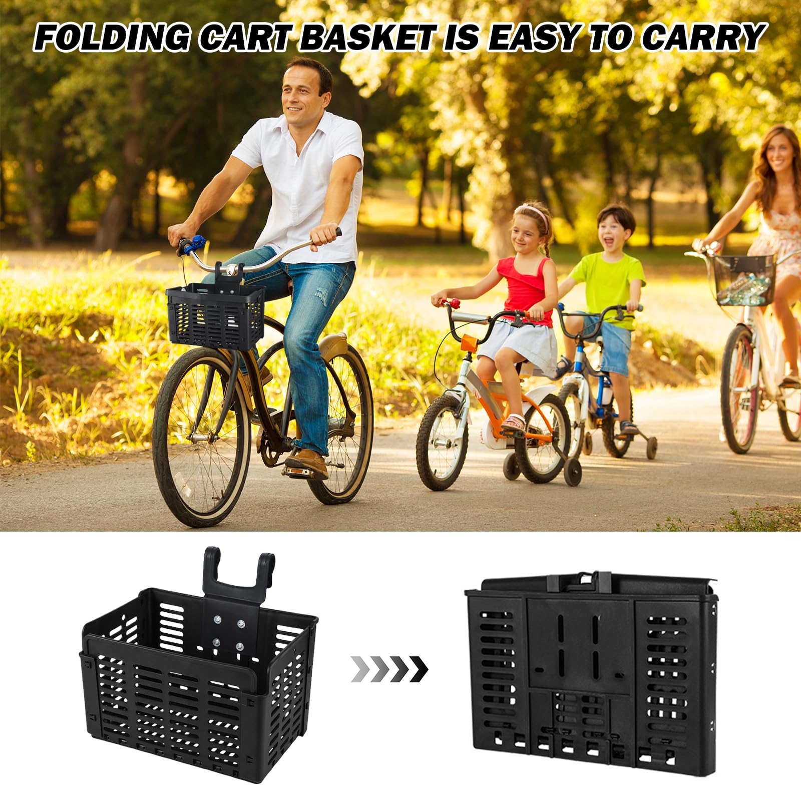 Panier Avant Vélo Pliable Réglable Polypropylène - Design Amovible Pratique Et Robuste