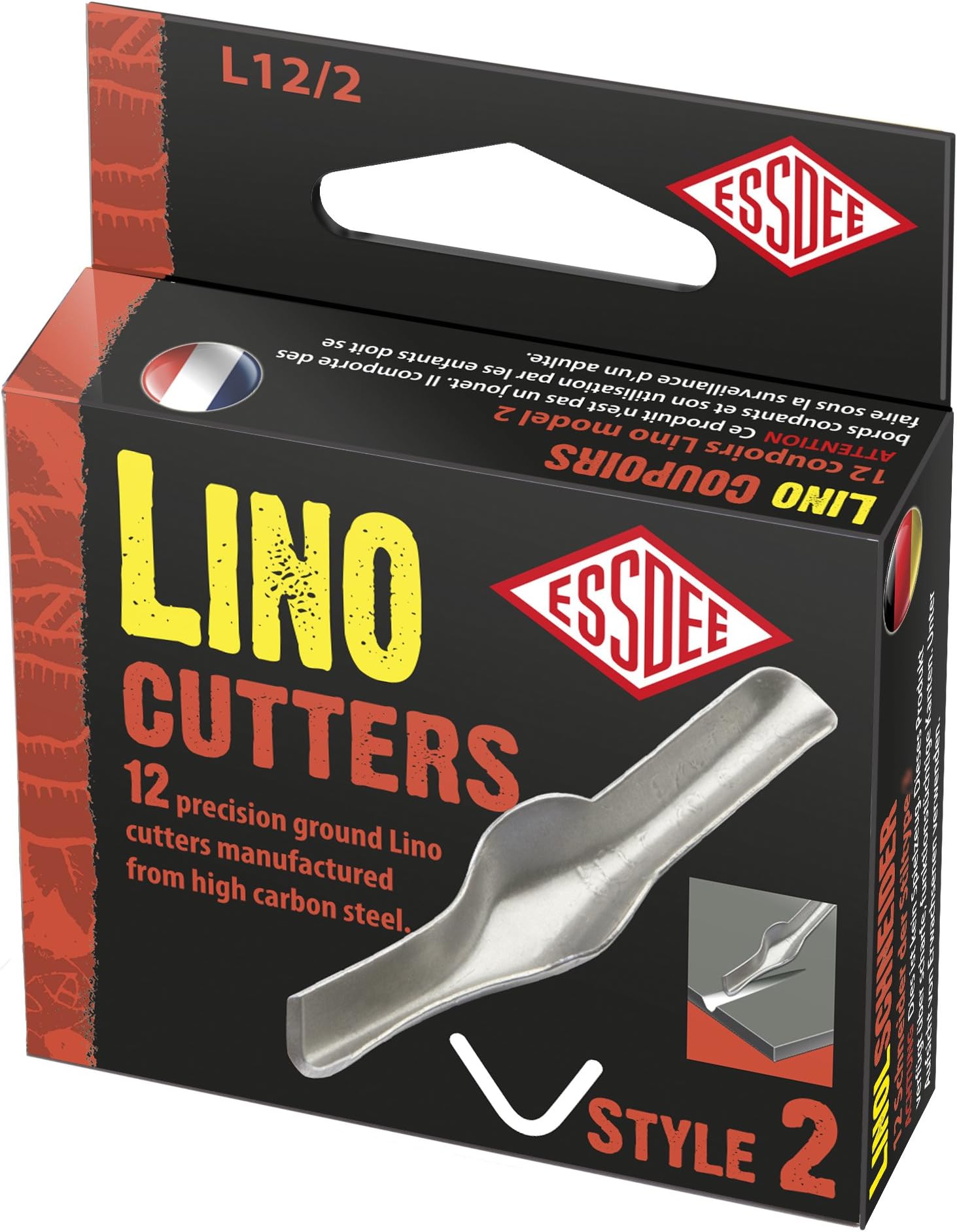 Educational Arts 71040002 L12/2 Lino Cutter Number 2, Pack of 12, Silver