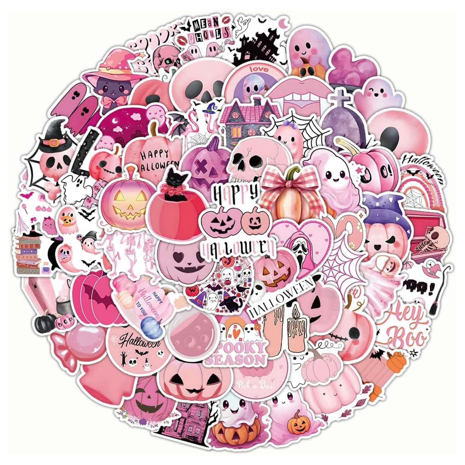 JOOTUEPO 100 pcs Halloween Stickers Book Stickers, Holographic Bookish Sticker Pack Reading Booktok Decals for Laptop Ebook Readers Water Bottles Journal Scrapbook