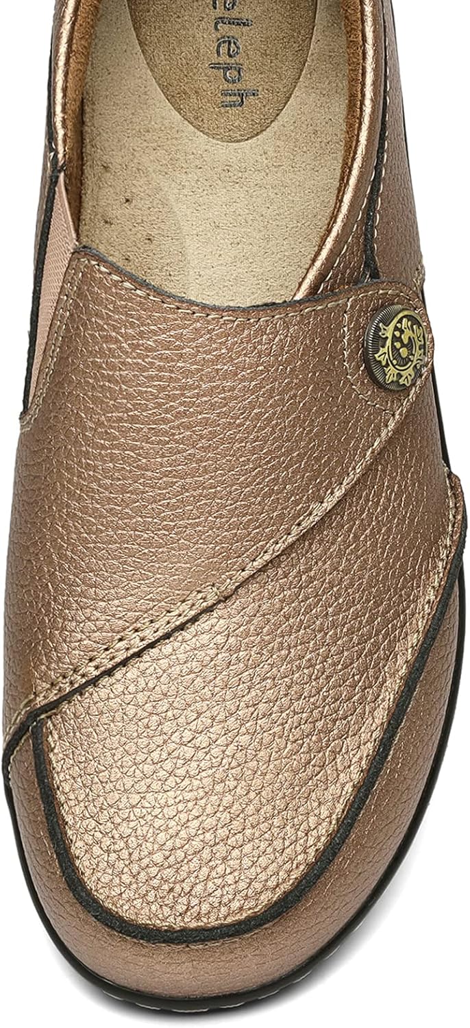 Geoeleph Women's Loafers Casual Slip-Ons Comfort Walking Flats Leather Driving Moccasins - Image 9