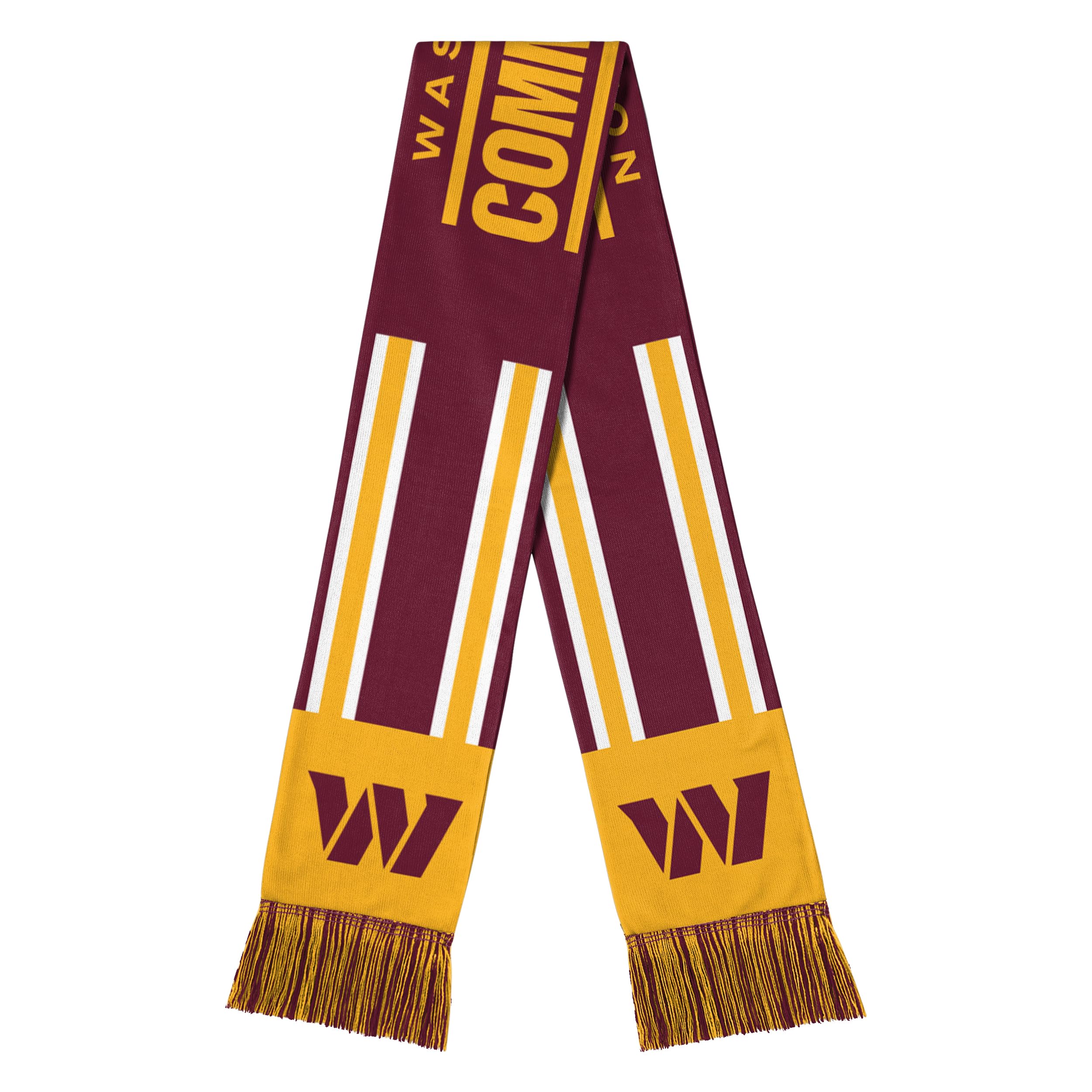 Foco Unisex Washington Commanders Nfl -Adult Officially Licensed Team Color Stripe Wordmark Primary Logo Football Neck Warmer Scarf, One Size