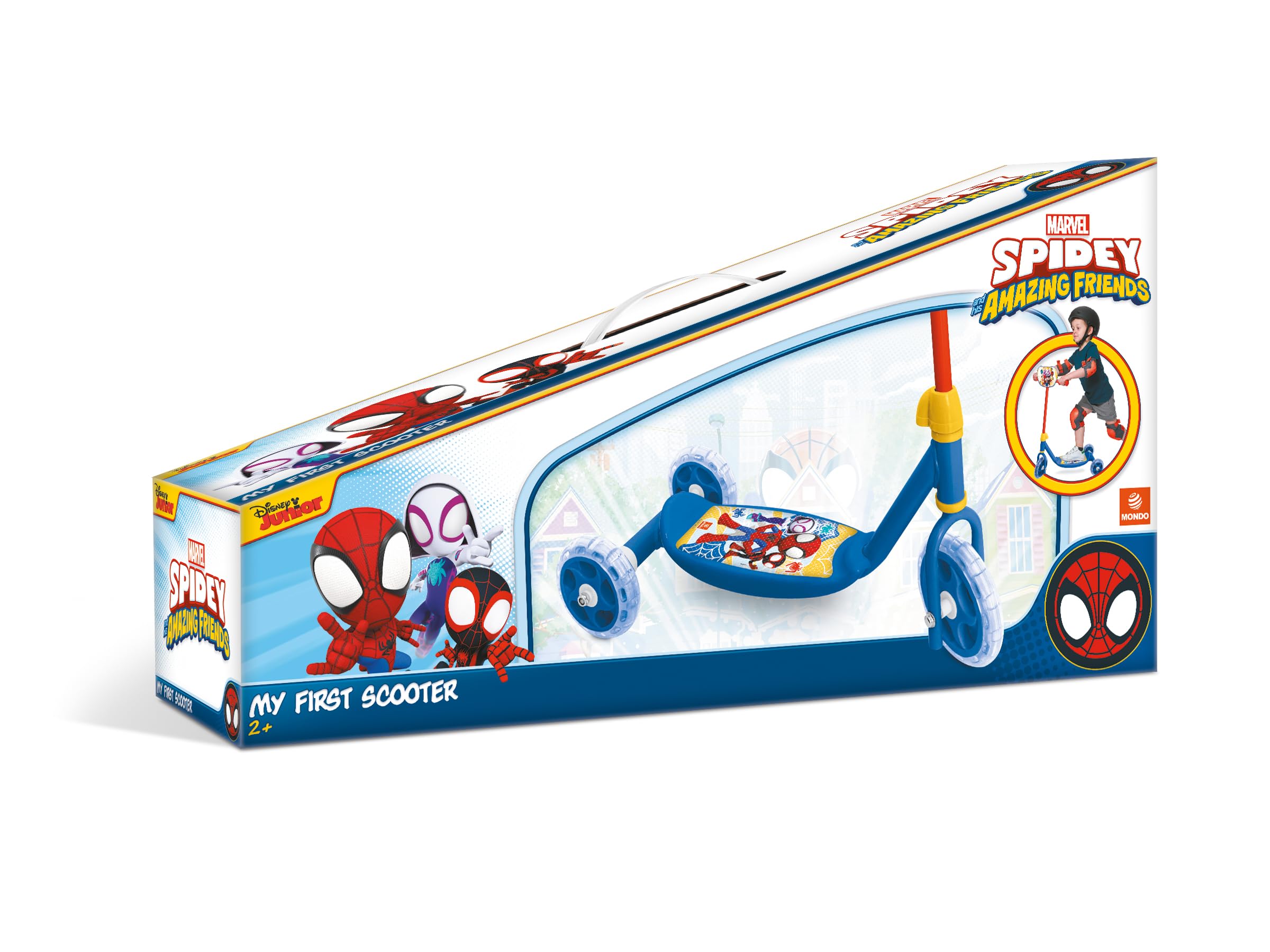 Mondo Toys - SPIDEY MARVEL MY FIRST SCOOTER Monopattino Baby 3 ruote per bambini da 2 anni